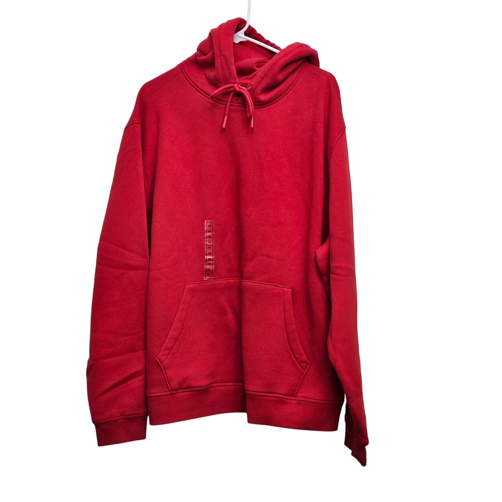 DSG Classic Fleece Hoodie Mens XXL Candy Apple Red Pocket Pullover Sweatshirt